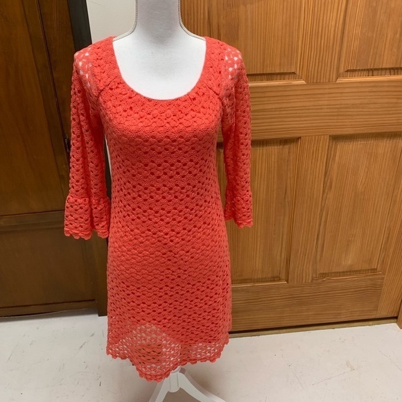 Rabbit Rabbit Rabbit tangerine midi dress size 6 18in pit anthropologie Easter - Picture 1 of 5